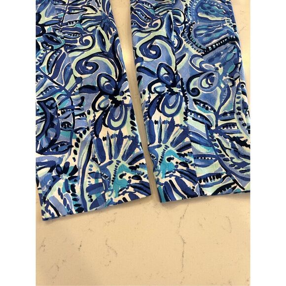 Lilly Pulitzer iris blue Zanzibar Zoo Kelly cropped ankle pants size 10 - Picture 8 of 8